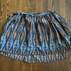 Club Monaco silk printed skirt.